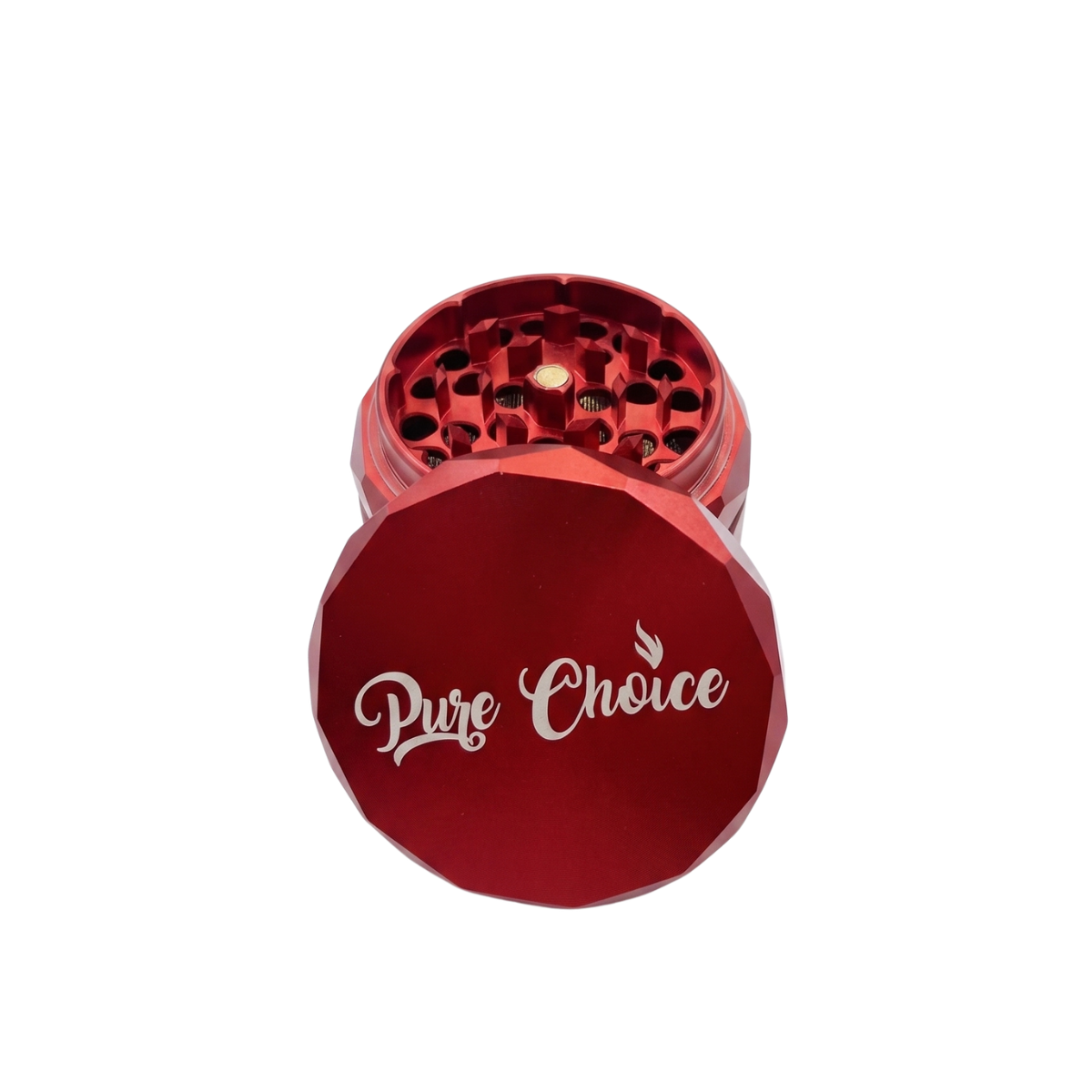 Pure Choice Diamond Reserve faceted herb grinder, 2.5 inches wide